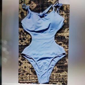 Womans Light Blue One Piece Swimsuit